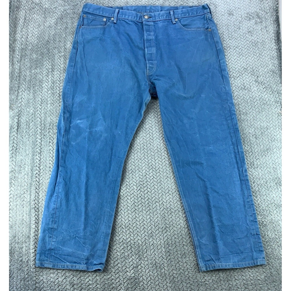 VTG Levis 501 Jeans Men's 46x32 (Fits 42x30) Blue Straight Faded Button Fly Y2K